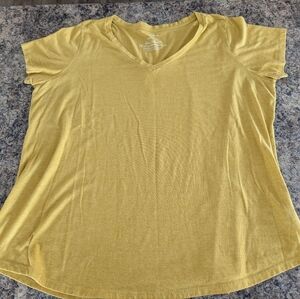 Torrid Mustard Short Sleeve V-Neck Top